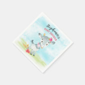 水彩少女ヤギ赤ちゃんシャワーファーム スタンダードカクテルナプキン (角)