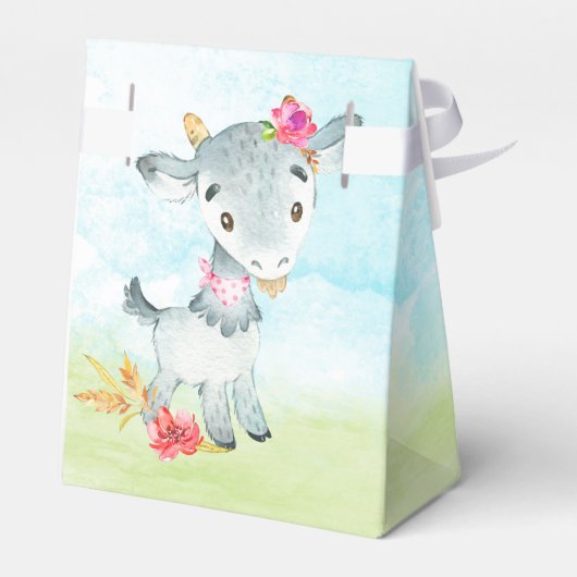水彩少女ヤギ赤ちゃんシャワーファーム フェイバーボックス (裏面サイド)