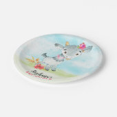 水彩少女ヤギ赤ちゃんシャワーファーム ペーパープレート (アングル)