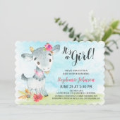 水彩少女ヤギ赤ちゃんシャワーファーム 招待状 (スタンド正面)