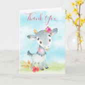 水彩少女ヤギ農場 カード (黄色い花)