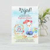 水彩少女ローストベビーシャワーファーム招待状 招待状 (スタンド正面)