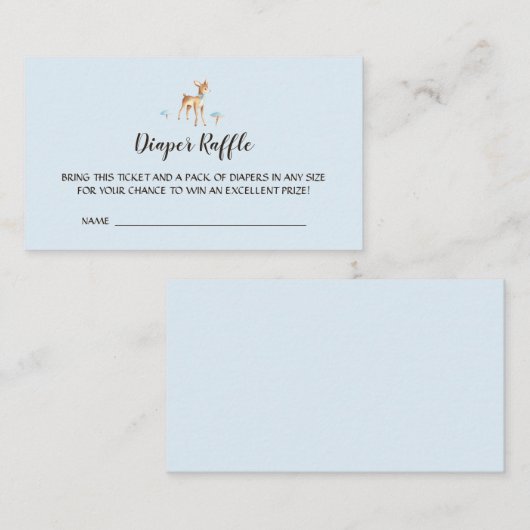 水彩少年の鹿おむつラッフルエンクロージャカード エンクロージャーカード (正面/裏面)