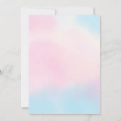 水彩少年または女の子の性別リビールパーティー 招待状 (裏面)