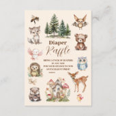 水彩少年ウッドランドおむつラッフル エンクロージャーカード (正面)