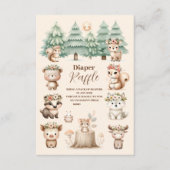 水彩少年ウッドランドおむつラッフル エンクロージャーカード (正面)