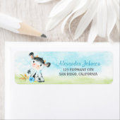 水彩少年カウベビーシャワーファーム ラベル (インサイチュ)