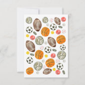 水彩少年スポーツボールすべてのスターキッズ名 ノートカード (裏面)