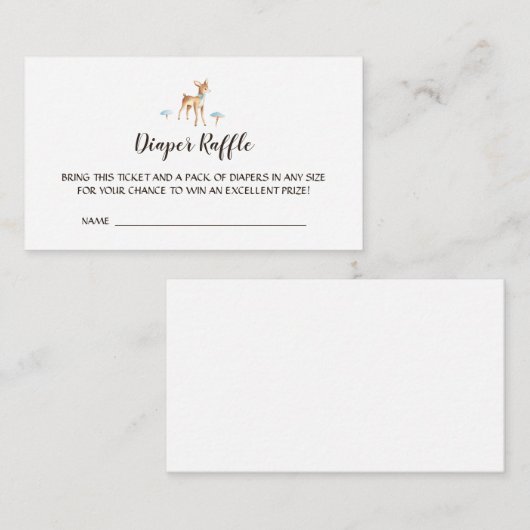 水彩少年ディアホワイトおむつラッフルエンクロージャー エンクロージャーカード (正面/裏面)