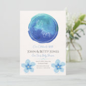 水彩少年パーソナライズされた赤ちゃんシャワー招待状 招待状 (スタンド正面)