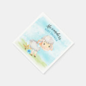 水彩少年ヒツジ赤ちゃんシャワーファーム スタンダードカクテルナプキン (角)