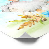 水彩少年ヒツジ赤ちゃんシャワーファーム ポスター (角)