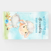 水彩少年ヒツジ赤ちゃんシャワーファーム 横断幕 (横)