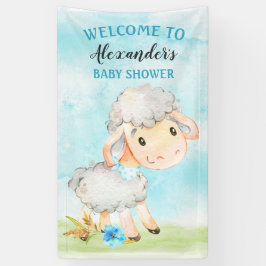 水彩少年ヒツジ赤ちゃんシャワーファーム 横断幕