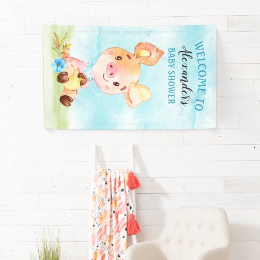 水彩少年ピギーベビーシャワーファーム 横断幕 (インサイチュ)