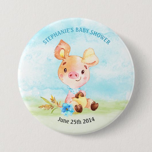 水彩少年ピギーベビーシャワーファーム 缶バッジ (正面)
