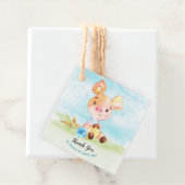 水彩少年ピギー赤ちゃんシャワー農場ありがとう フェイバータグ (インサイチュ)