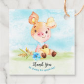 水彩少年ピギー赤ちゃんシャワー農場ありがとう フェイバータグ (裏面)