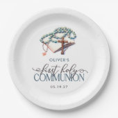 水彩少年ファースト・ホリー・コミュニオン ペーパープレート (正面)