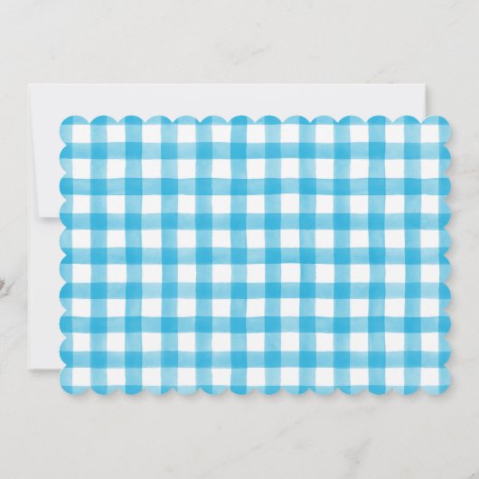 水彩少年ヤギ赤ちゃんシャワーファーム招待状 招待状 (裏面)