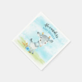 水彩少年ヤギ赤ちゃんシャワーファーム スタンダードカクテルナプキン (角)