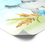 水彩少年ヤギ赤ちゃんシャワーファーム ポスター (角)