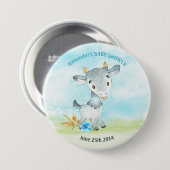 水彩少年ヤギ赤ちゃんシャワーファーム 缶バッジ (正面&裏面)