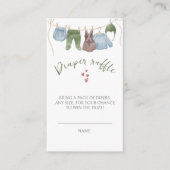 水彩少年服赤ちゃんシャワーディパーラッフル エンクロージャーカード (正面)