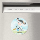 水彩少年牛のベビーシャワーファームありがとう マグネット (インサイチュ (食洗機))