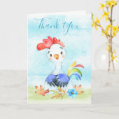 水彩少年雄鶏農場 カード (黄色い花)