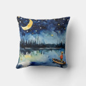 水彩少年魚釣りアットナイト クッション (裏面)