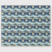 水彩少年魚釣りアットナイト ラッピングペーパー (フラット)