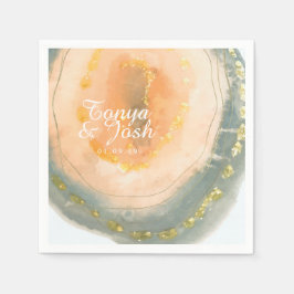 水彩層コーラルジオデス結婚ズ スタンダードカクテルナプキン