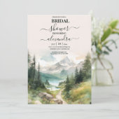 水彩山々と松林のブライダルシャワー 招待状 (スタンド正面)