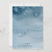 水彩山々ダークドゥスクブルー ラスティックウェディング 招待状 (裏面)