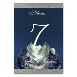 水彩山とリボン結婚の2 テーブルナンバー