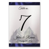 水彩山とリボン結婚の テーブルナンバー (裏面)