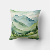 水彩山と木 クッション (裏面)