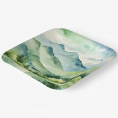 水彩山と木 ペーパープレート (傾斜あり)