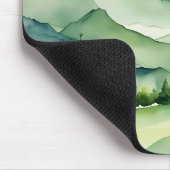 水彩山と木 マウスパッド (コーナー)