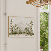 水彩山と森 ポスター