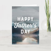 水彩山と湖の父の日 カード (正面)