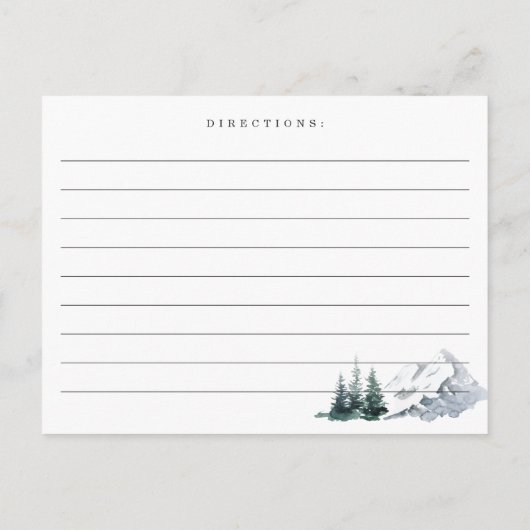 水彩山のウェディングシャワー レシピカード ポストカード (裏面)