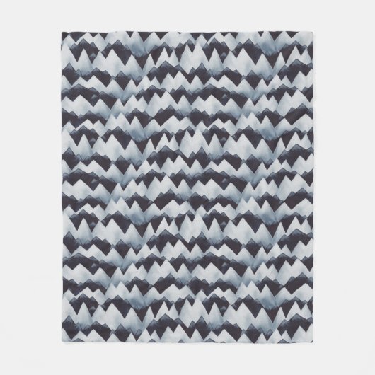 水彩山のフリースブランケットストライプパターン フリースブランケット (正面)