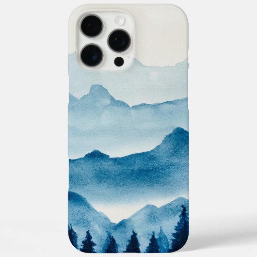 水彩山の風景 Case-Mate iPhoneケース (裏面)