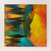 水彩山地木箱標識アクリルプリン ジグソーパズル (横)