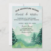 水彩山岳ウェディング招待状 招待状 (正面)