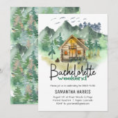 水彩山岳ブライズウィークエンド 招待状 (正面/裏面)