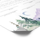 水彩山岳婚姻証明書 ポスター (角)