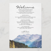 水彩山岳結婚式ウェルカム案内 プログラム (正面)